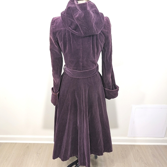 VTG Plum Velvet, Hooded Opera Swing Coat W Slouchy Cuffs/Pockets. Small - Picture 5 of 16